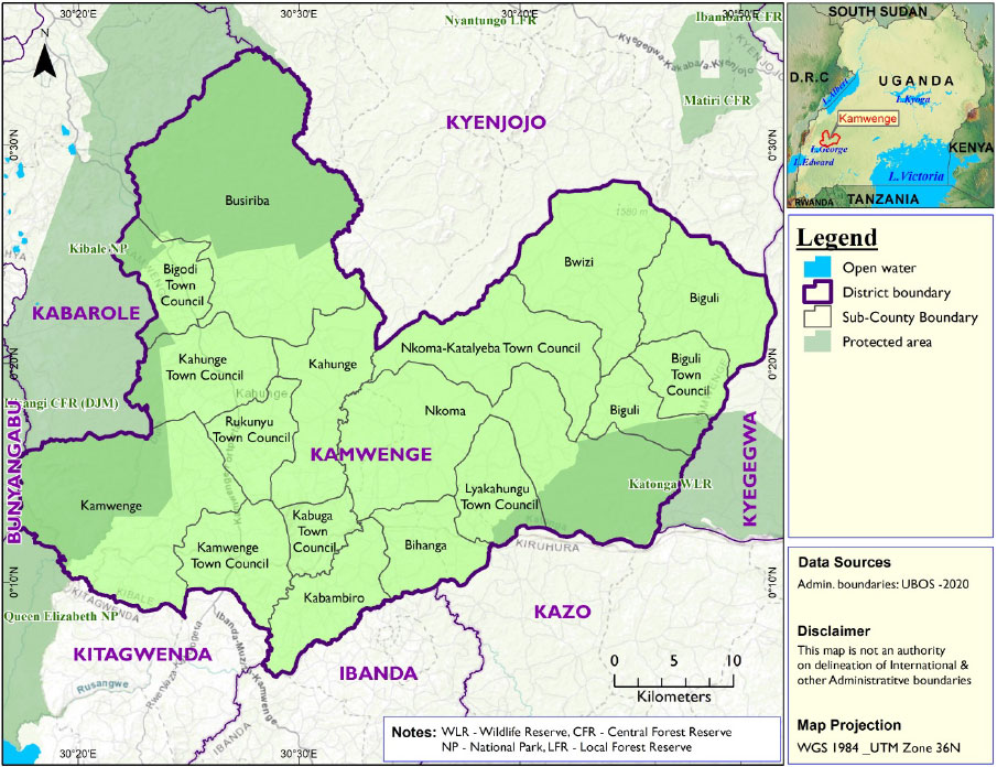Kamwenge District Map